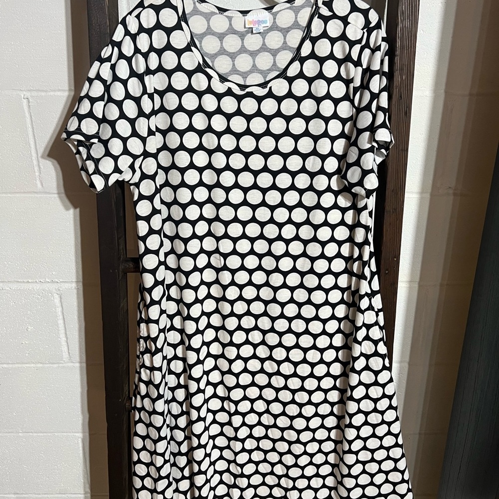 LuLaRoe Black and White A-Line Midi Dress